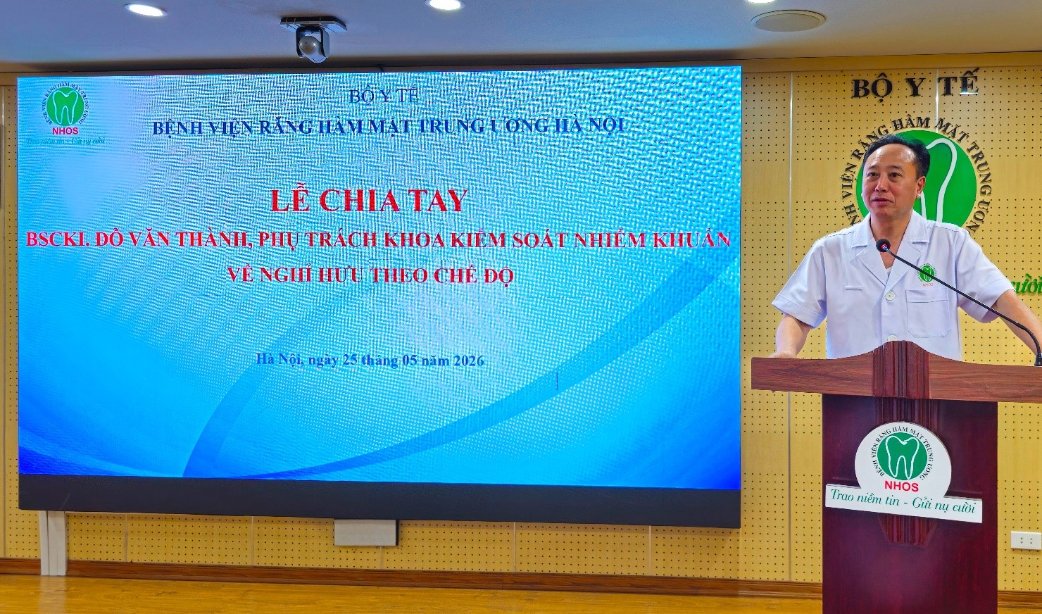 PGS.TS. Trần Cao Bính, Bí thư Đảng ủy, Giám đốc Bệnh viện phát biểu